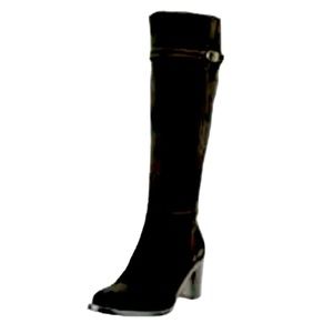 La Canadienne Women's Black Suede Knee High Heel Tall Dress Boots Size 10 Dressy